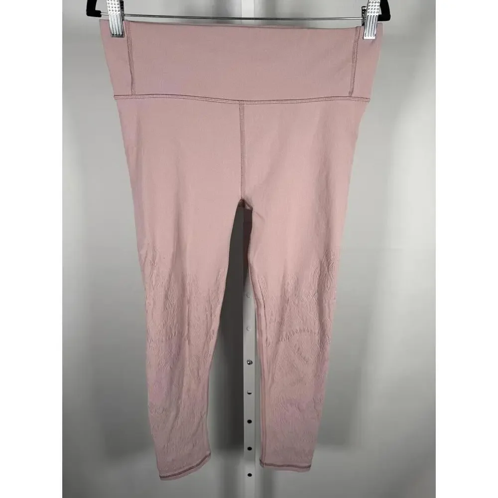 Lululemon Reveal Crop *Zen Expression Vintage Mauve Size 12 - Picture 2 of 11